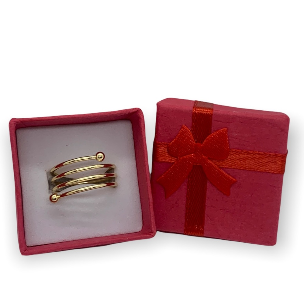 Gold wire plated spiral ring w/ box Size 6